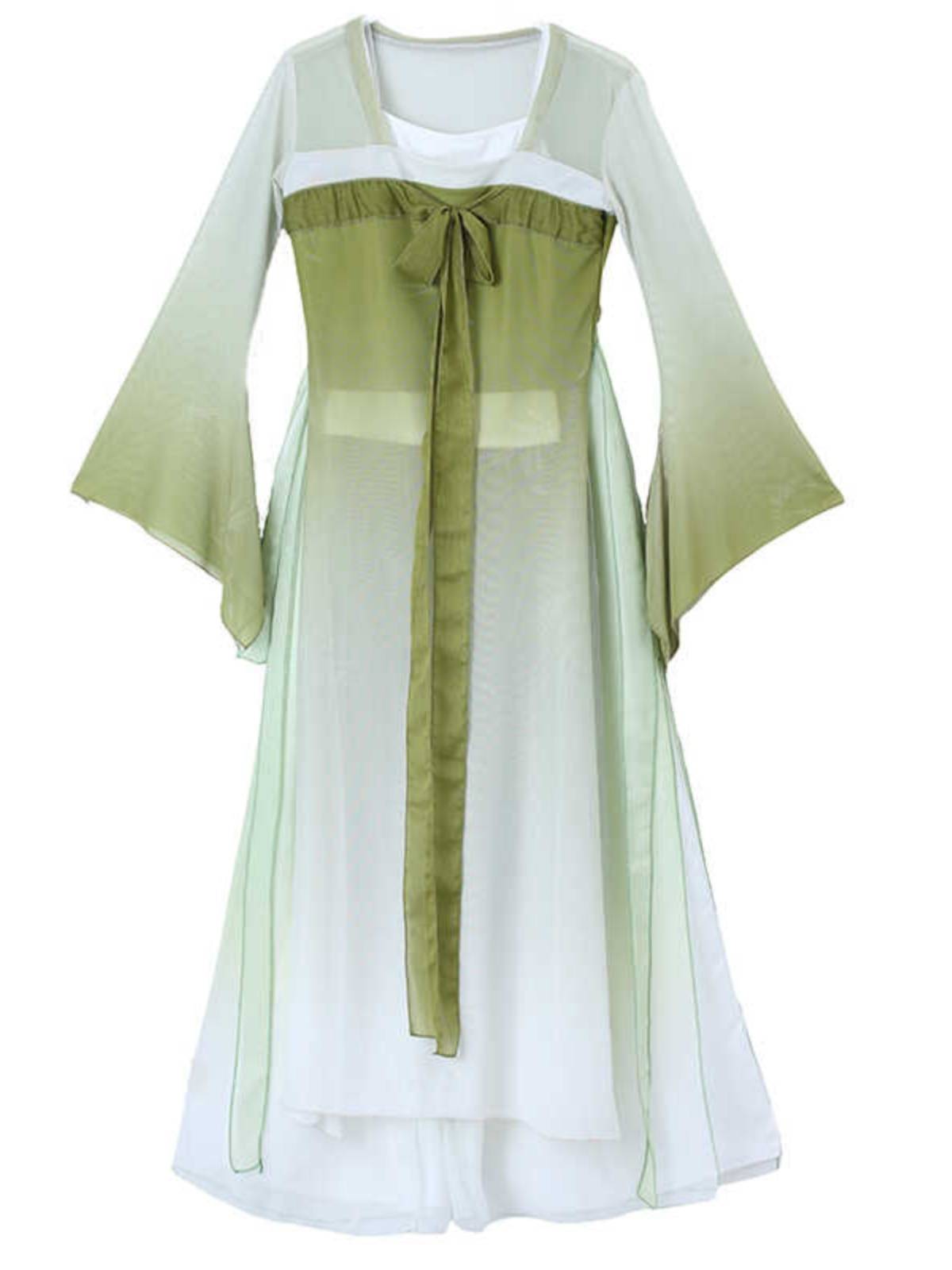 Classical dance clothing female gradient gauze, elegant breasts skirt, practice service, art test Chinese dance Han Tang performance clothing
