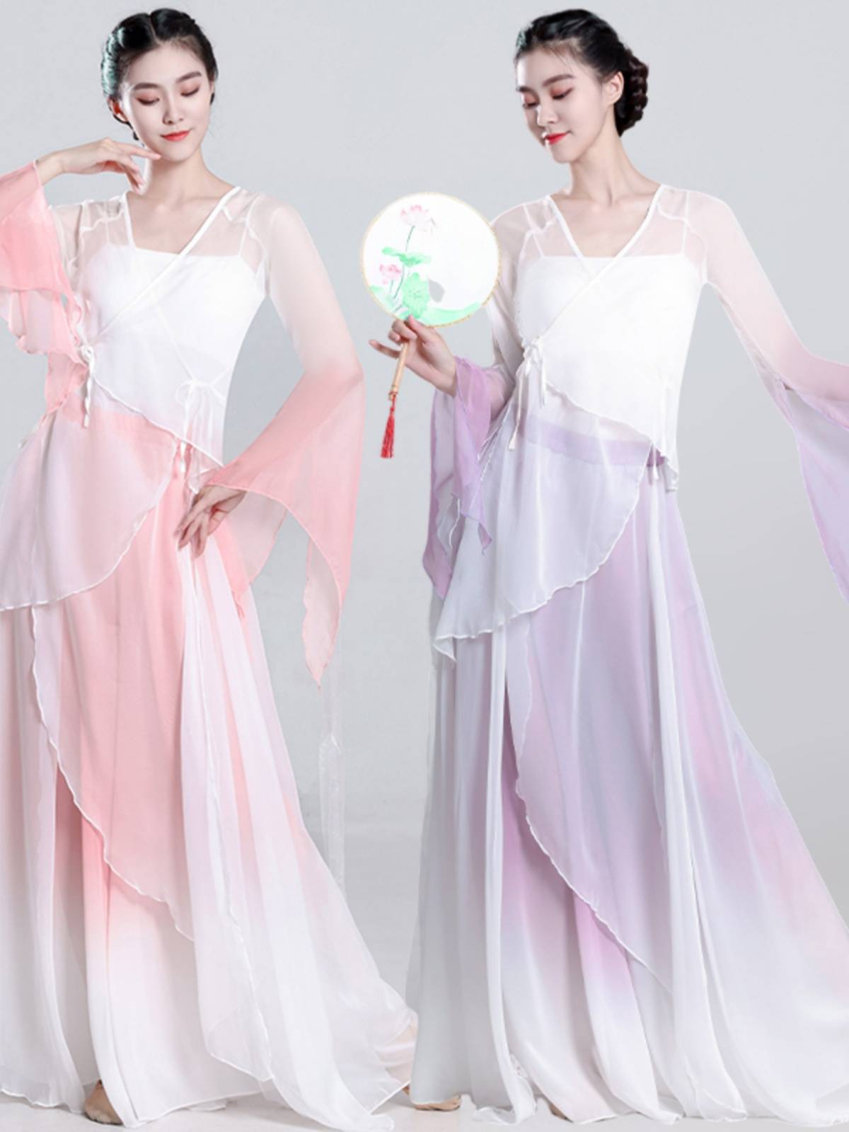 Classical dance service female elegant and fairy, rhyme dresses, performance service suits Chinese dance exercise suit suits