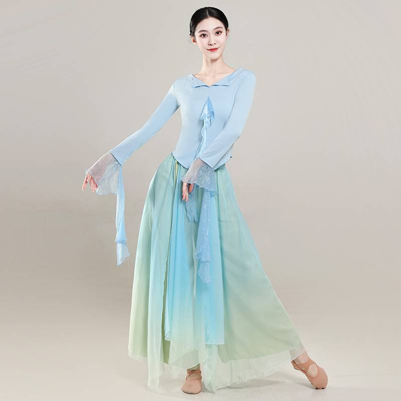 Classical dance clothes elegant new elastic gauze super immortal ancient style practice service Chinese style national dance performance