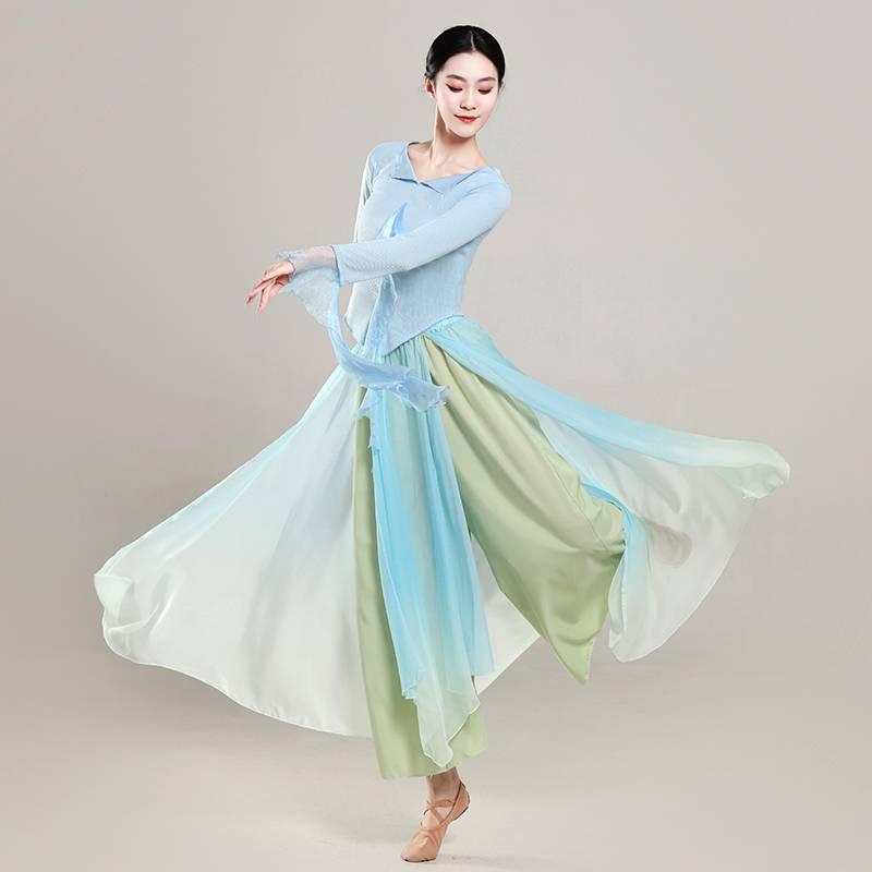 Classical dance clothes elegant new elastic gauze super immortal ancient style practice service Chinese style national dance performance