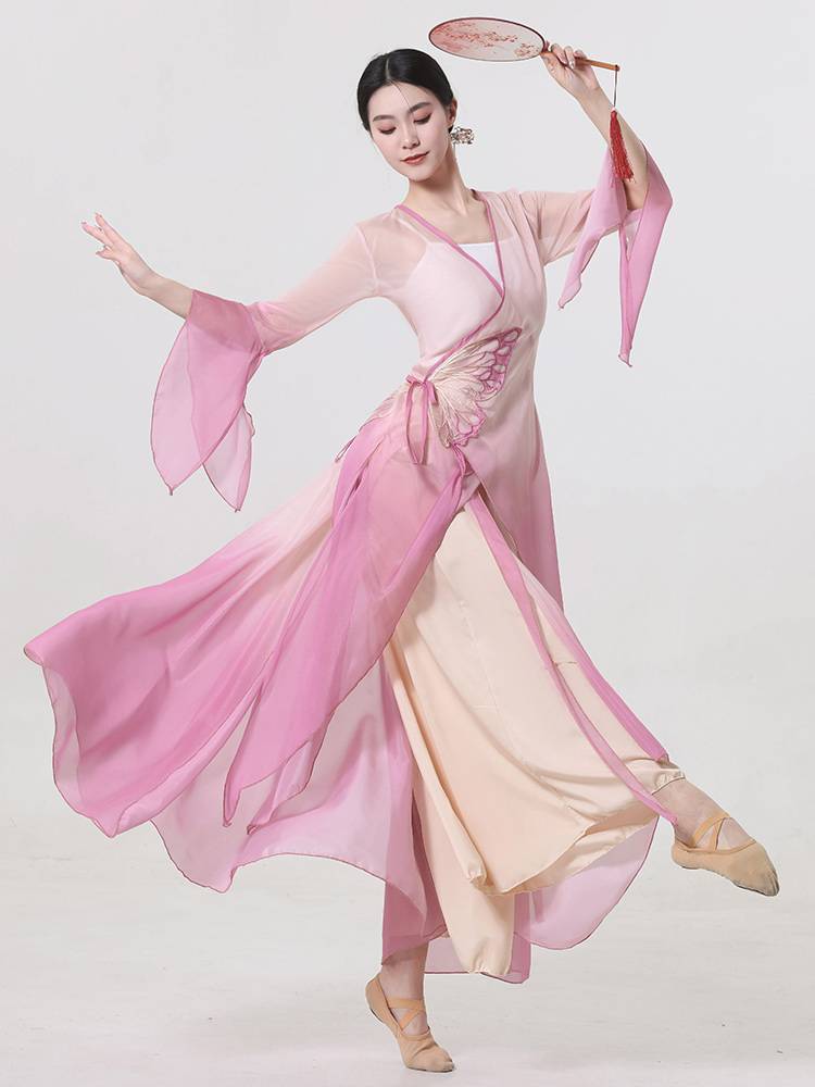 Classical dance yarn clothing body rhyme girl elegant butterfly gradient exercise performance service performance kiqi training Chinese dance service Chinese dance service