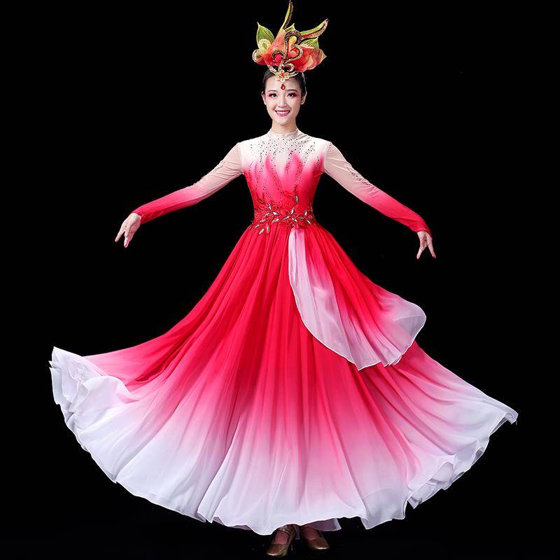 Classical Dance Performance Services Female Permanent 2024 New Lighting Chinese Dance Clothing Atmospheric Opening Dance Dance Skirt