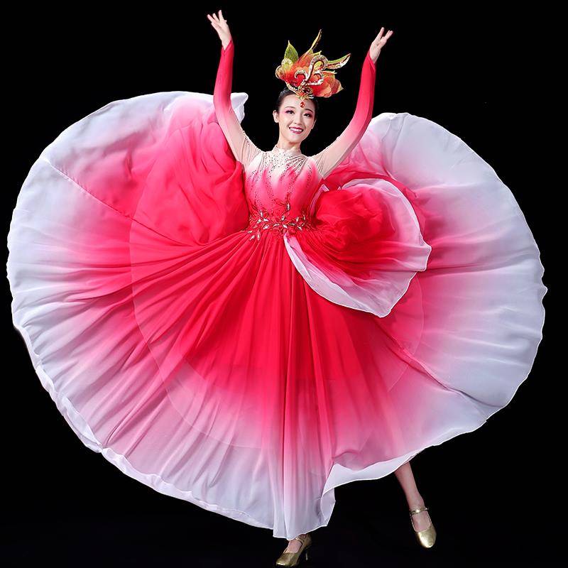 Classical Dance Performance Services Female Permanent 2024 New Lighting Chinese Dance Clothing Atmospheric Opening Dance Dance Skirt