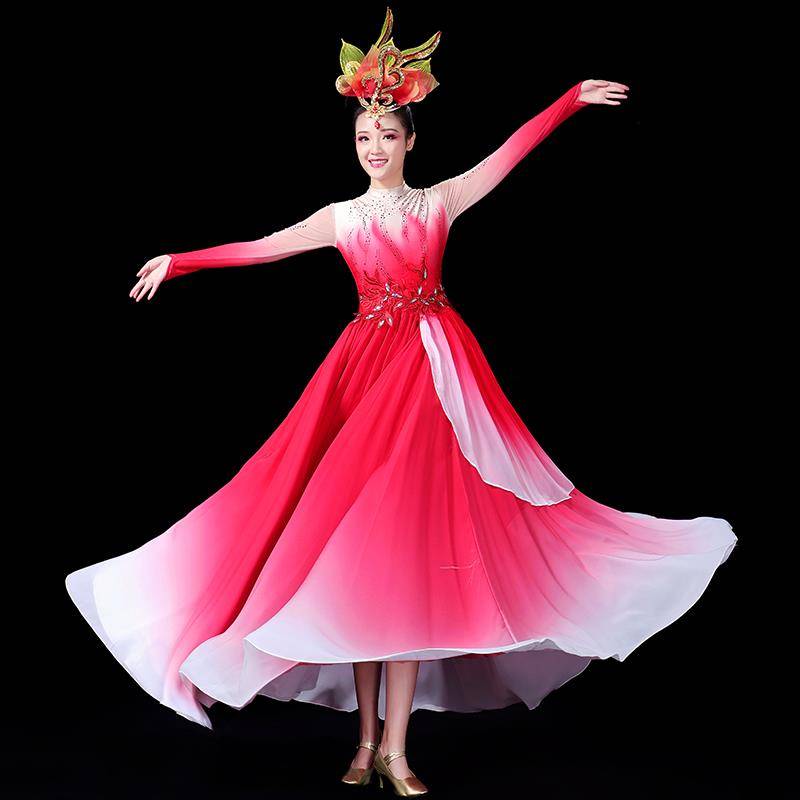 Classical Dance Performance Services Female Permanent 2024 New Lighting Chinese Dance Clothing Atmospheric Opening Dance Dance Skirt