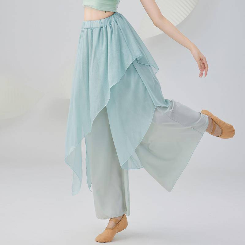 Modern dance exercise girl pants classical dance wide -leg pants elegant Chinese dance national dance clothing dancing clothes