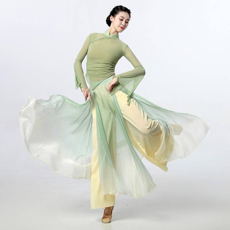 Factory sells classical dance clothes new Chinese style elegant body rhyme j gauze jacket practice suit suits Chinese dancers