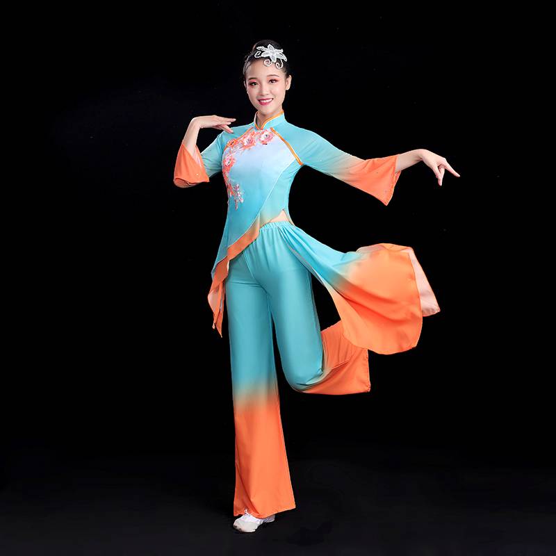 Classical Dance Performance Services Female New Worching Dance Costume Chinese Wind Set Fan Dance Plaza Dance Yangge suit