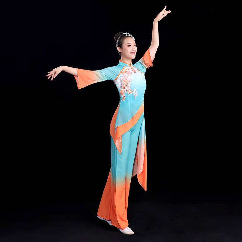 Classical Dance Performance Services Female New Worching Dance Costume Chinese Wind Set Fan Dance Plaza Dance Yangge suit