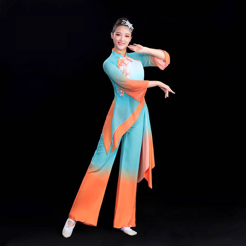 Classical Dance Performance Services Female New Worching Dance Costume Chinese Wind Set Fan Dance Plaza Dance Yangge suit