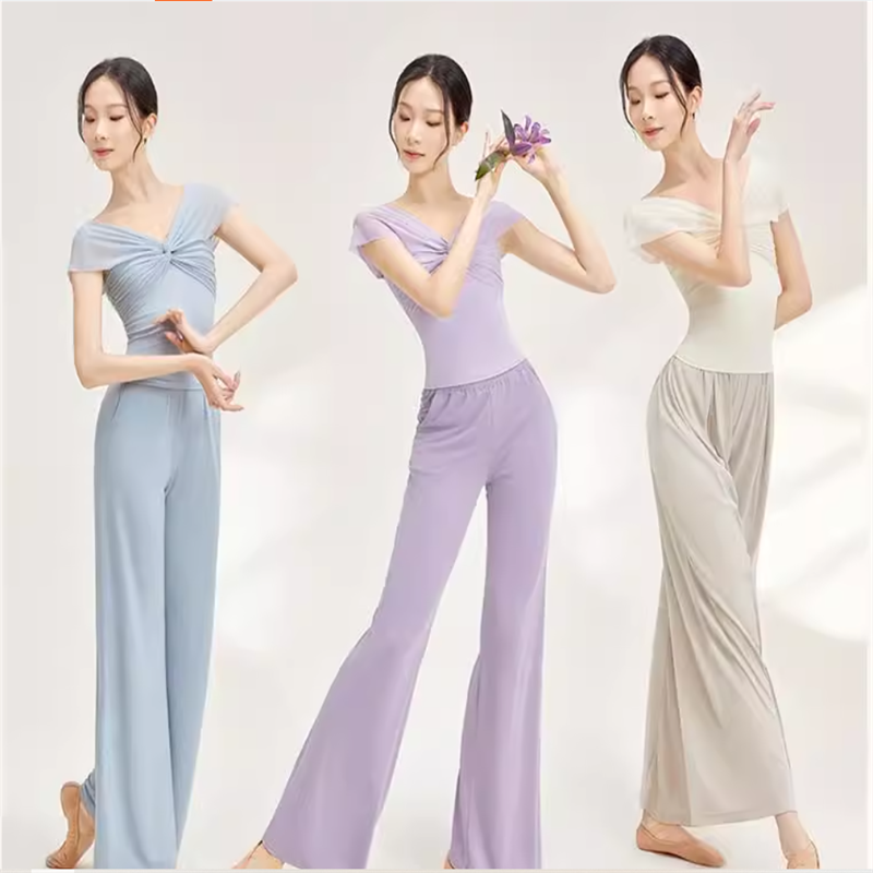 [Super soft] 2024 new dance training service short -sleeved shirt, Chinese classical dance clothing