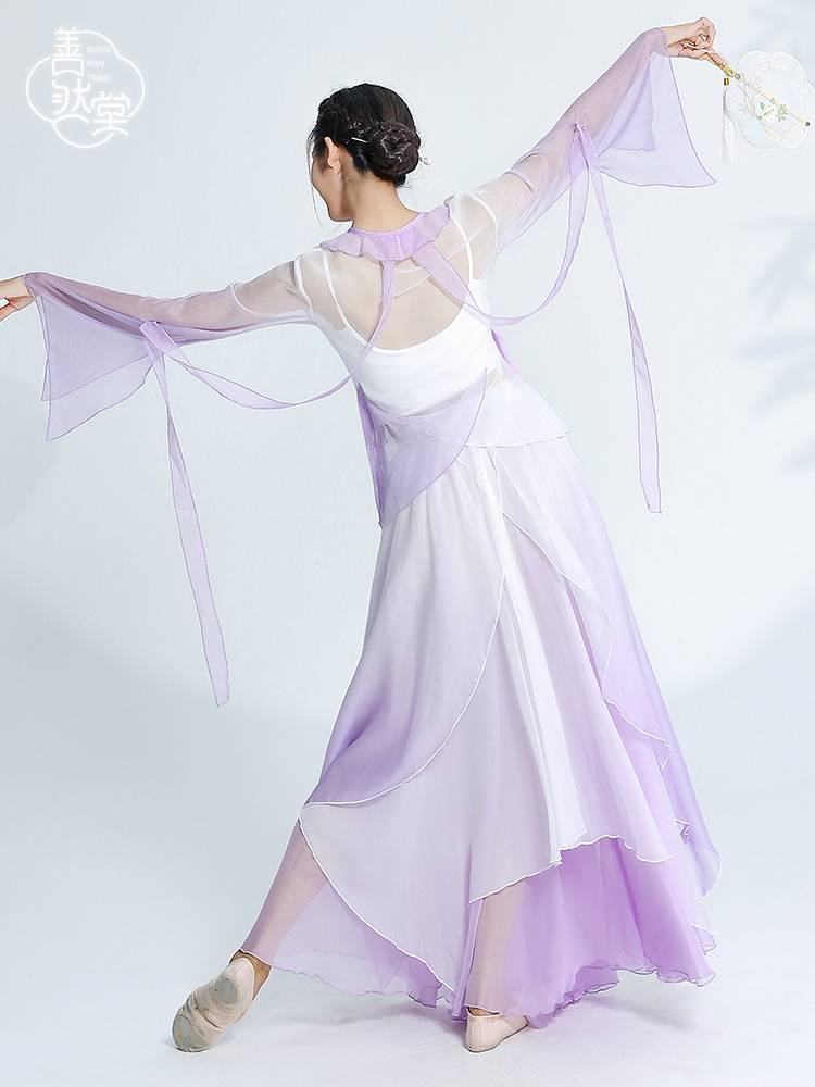 Shan Rantang Classical Dance Dance Practice clothes gauze jacket, body rhyme wide leg pants, elegant female Chinese dance performance clothing