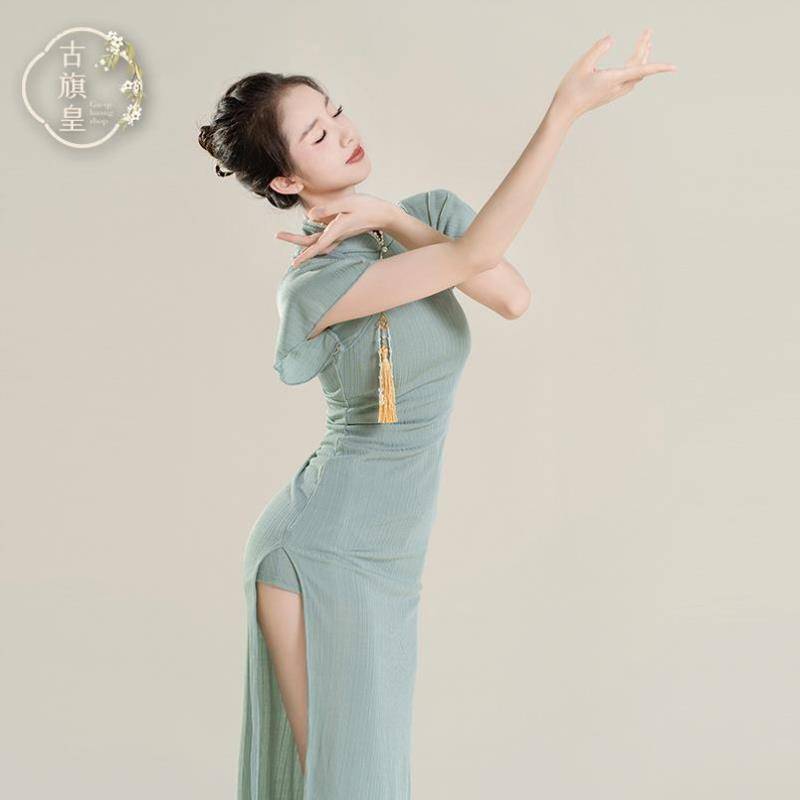 Classical Dance Clothing Cheongsam Dance Dance Chinese Dance Elastic Person Rhyme National Practice Service Performing Costume Women