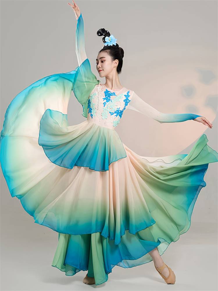 Classical dance art test big skirt performance service girl elegant Chinese style new drunk clear dance clothing fairy drama