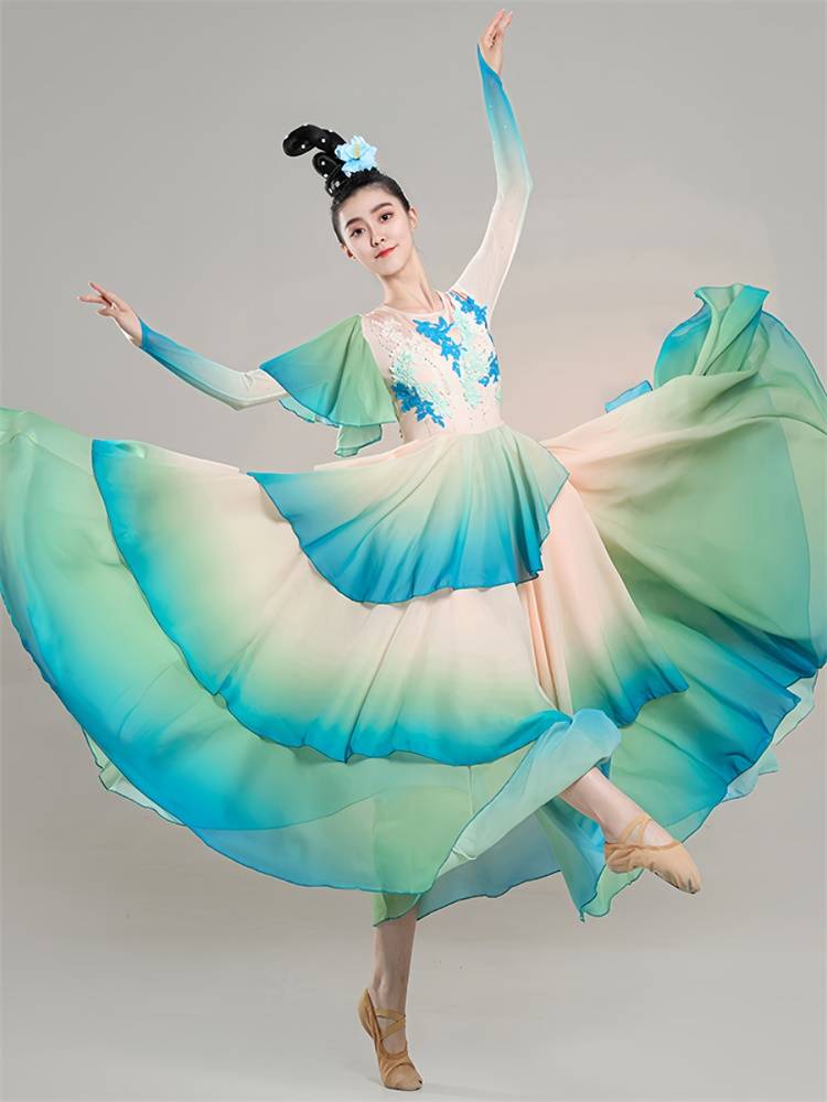 Classical dance art test big skirt performance service girl elegant Chinese style new drunk clear dance clothing fairy drama