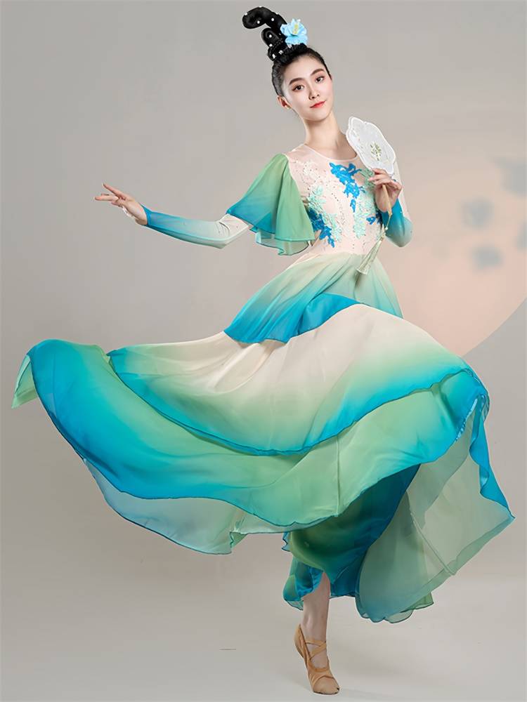 Classical dance art test big skirt performance service girl elegant Chinese style new drunk clear dance clothing fairy drama