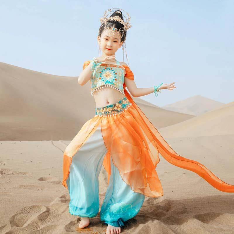 Dunhuang Feitian Children's Performance Service Girls Music Drum Hanfu Dance Service Classical Dance Exotic Style National Performance Service
