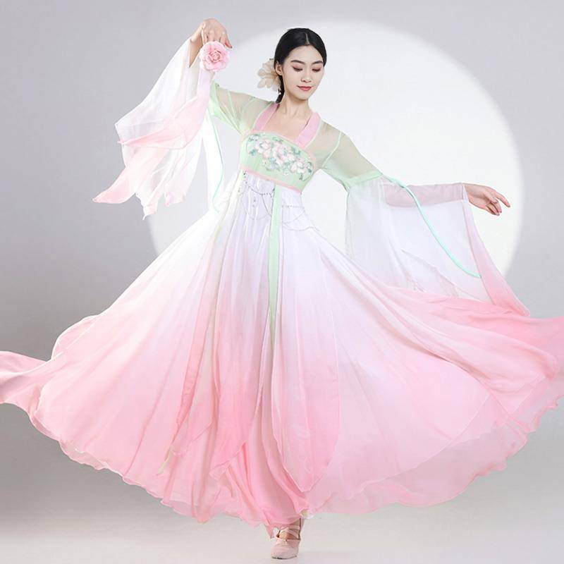 Classical dance clothing spring warmth, strong Chinese dance performance dance practice clothes, ancient style, elegant fairy gauze skirt