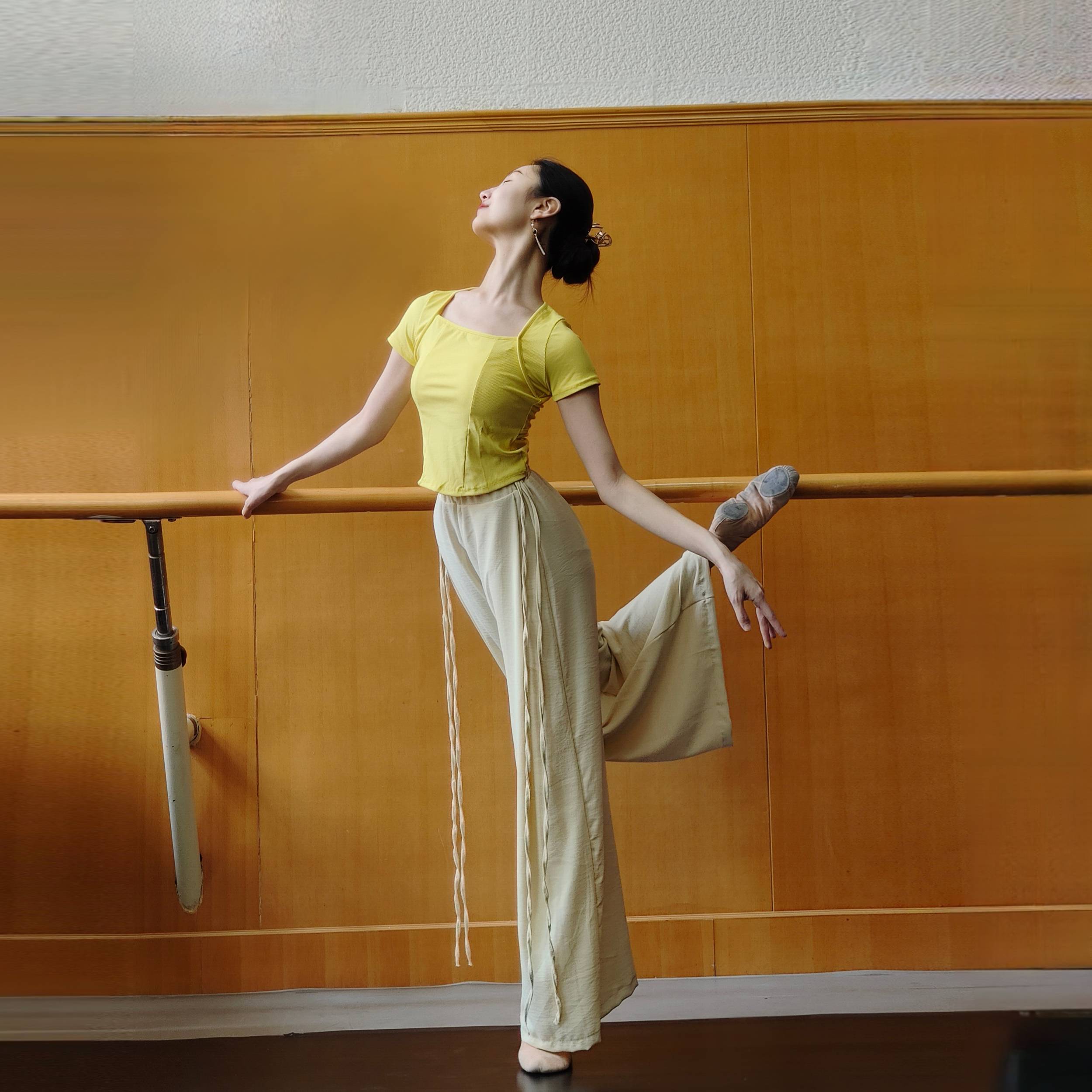 Short -sleeved classical dance exercise Chinese dance service dance -shaped dress dance top female new spring and summer modern dance