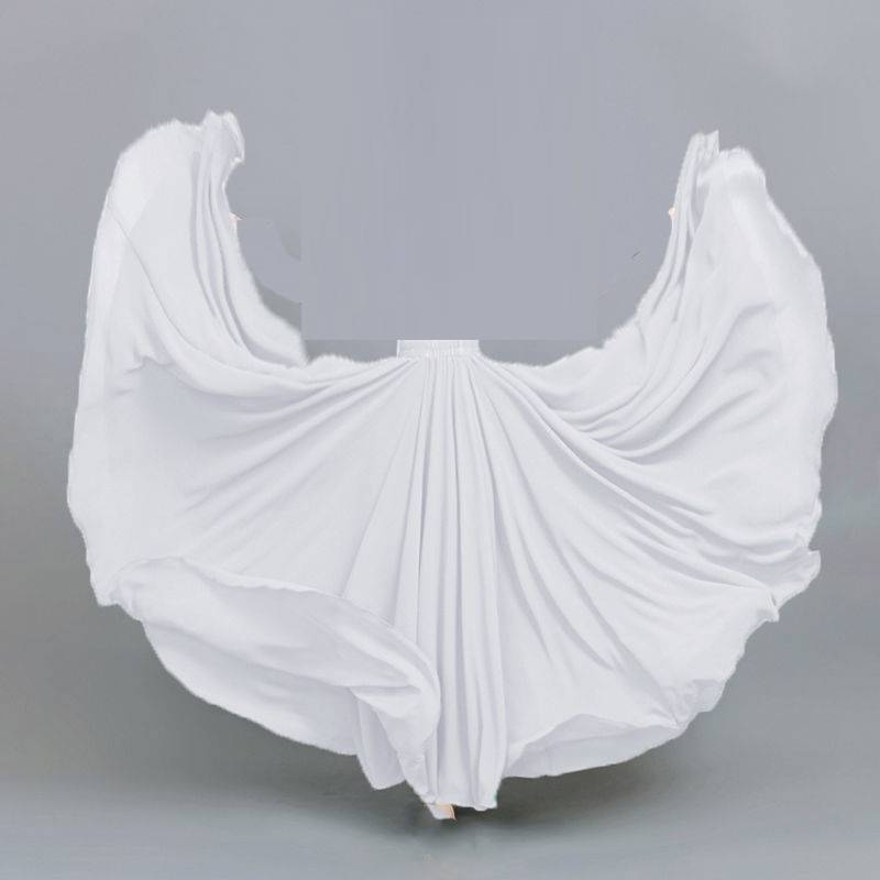 Classical Dance 720 degree dance big skirt practice female double -layer half -body elegant square modern national performance clothing