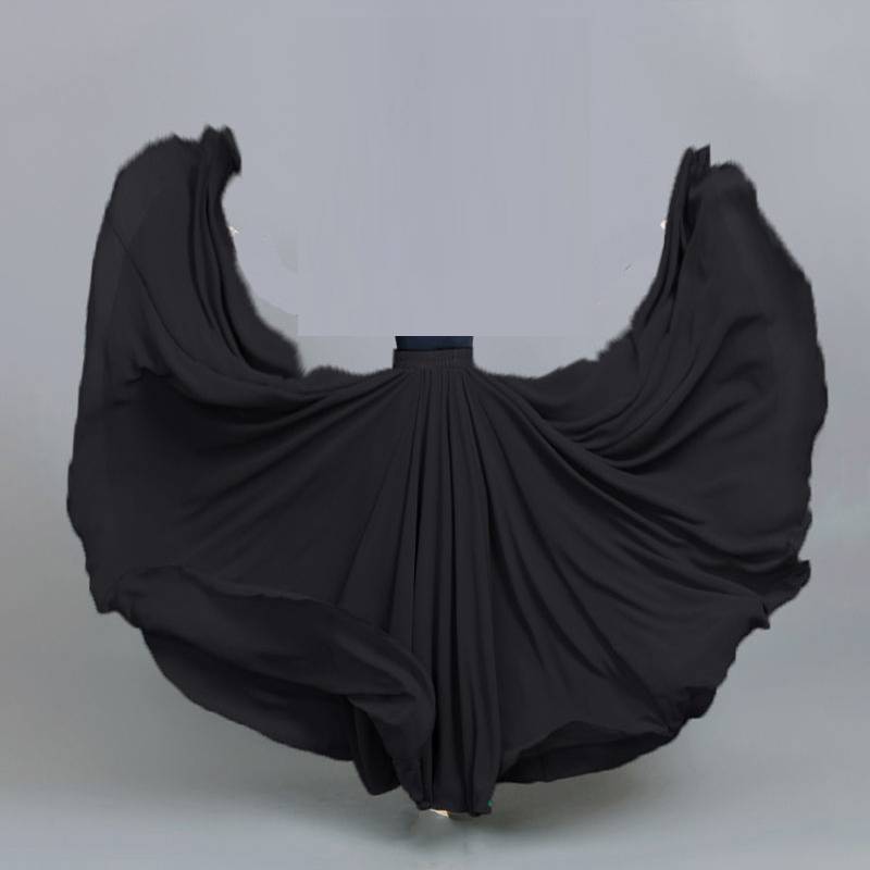 Classical Dance 720 degree dance big skirt practice female double -layer half -body elegant square modern national performance clothing