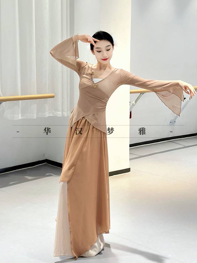 Classical dance clothing female body rhyme, elegant dance, horn sleeve gauze national style performance dance dance classical dance