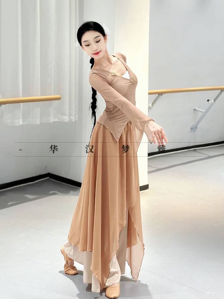 Classical dance clothing female body rhyme, elegant dance, horn sleeve gauze national style performance dance dance classical dance