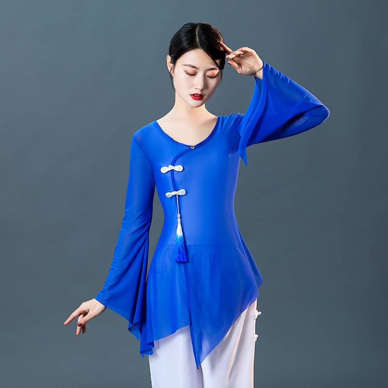 Classical dance exercise gauze Chinese style dance service female adult new net yarn pearl stream souasion dance service