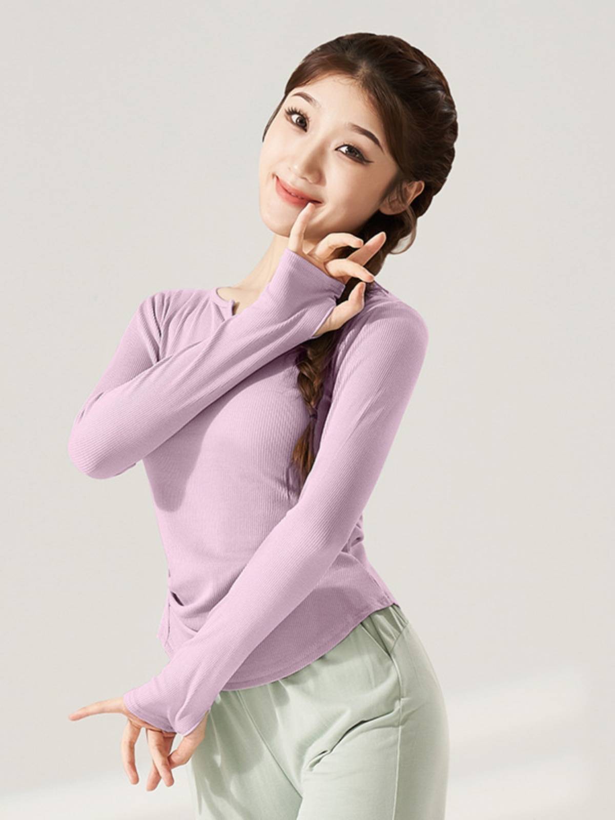 Adult dance service female college student summer new short -sleeved practice top v -neck modern classical dance black long sleeves