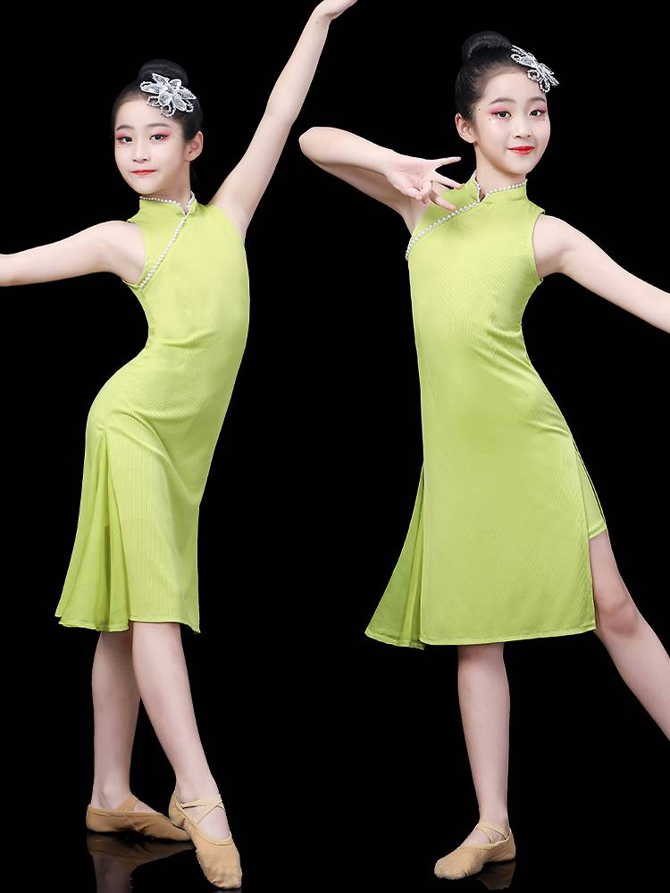 Children's Classical Dance Clothing Fireworks Country Wind Cheongsam Performance Services Shunge Mother -in -law Bridge Girl Performance Service