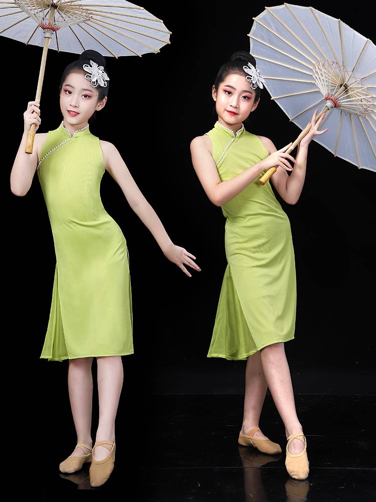 Children's Classical Dance Clothing Fireworks Country Wind Cheongsam Performance Services Shunge Mother -in -law Bridge Girl Performance Service