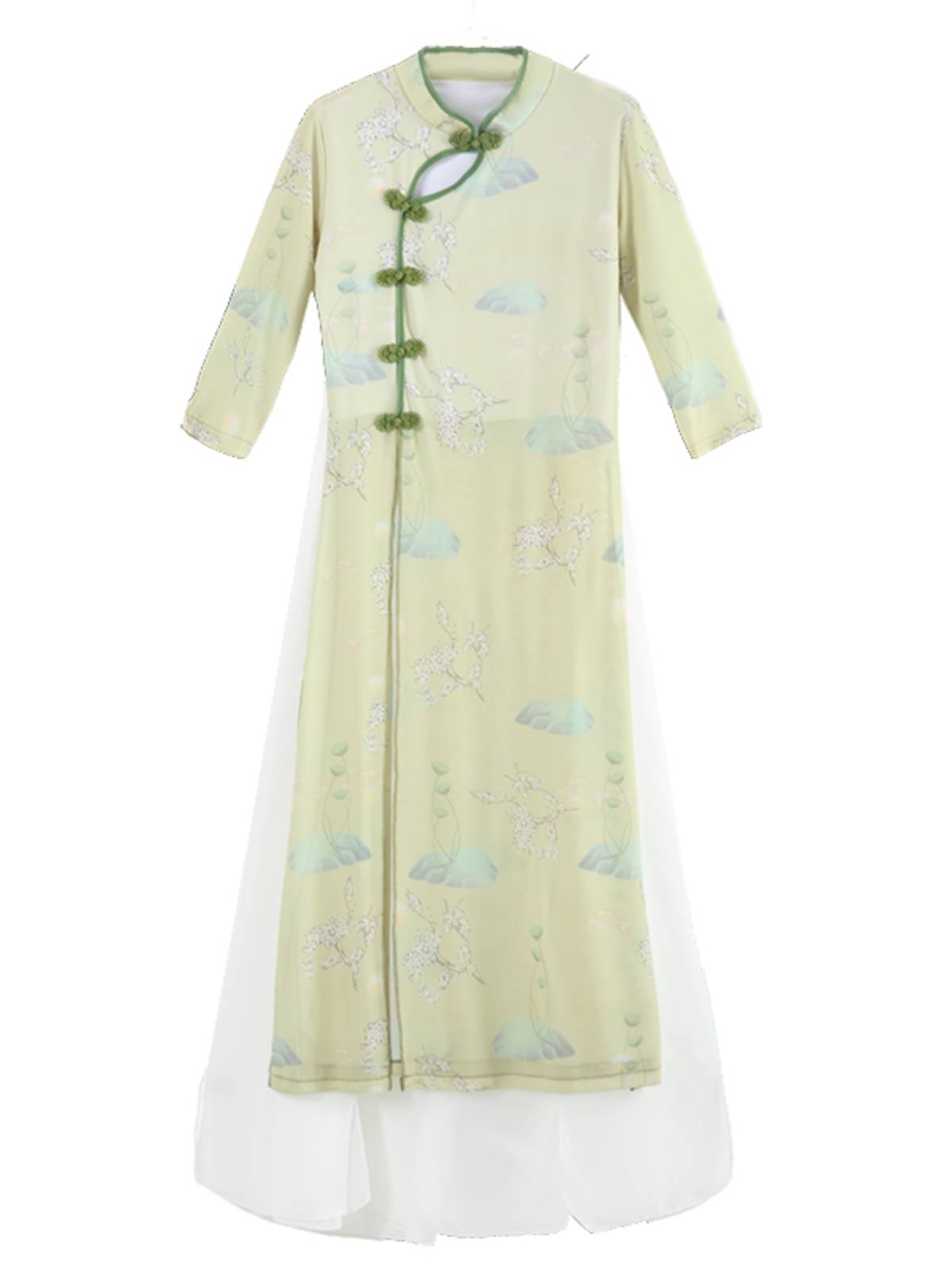 The new cheongsam body rhyme elastic gauze training service classical dance service Chinese wind print dancing special performance service