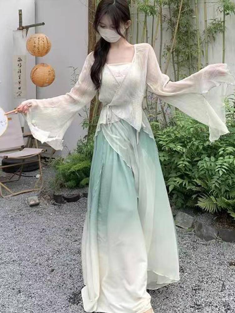 Xiu Zhiwu Classical Dance Clothing Gargam Girls Graise Gradient Practice Gongguo Gongfeng Hanfu Fairy Performance Service Chinese Style