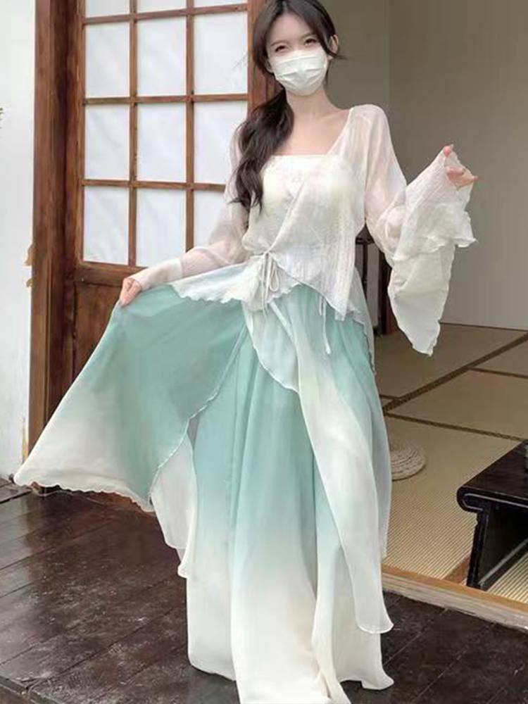 Xiu Zhiwu Classical Dance Clothing Gargam Girls Graise Gradient Practice Gongguo Gongfeng Hanfu Fairy Performance Service Chinese Style