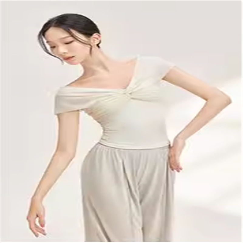 2024 Female Summer New Temperament Dance Dance Dress Short -sleeved Top Body Rhyme Chinese Classical Dance Clothing
