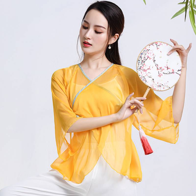 New classical dance rhyme gauze dance room clothes suit shape exercise, Chinese style nation, summer female adult