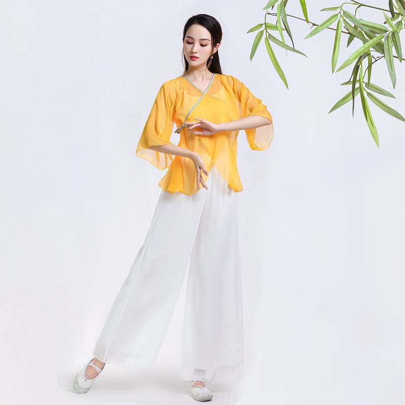 New classical dance rhyme gauze dance room clothes suit shape exercise, Chinese style nation, summer female adult