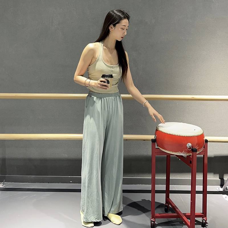 Spot thinning the classical dance service X -pants modern dance clothes, straight tube showing thin legs long copper ammonia