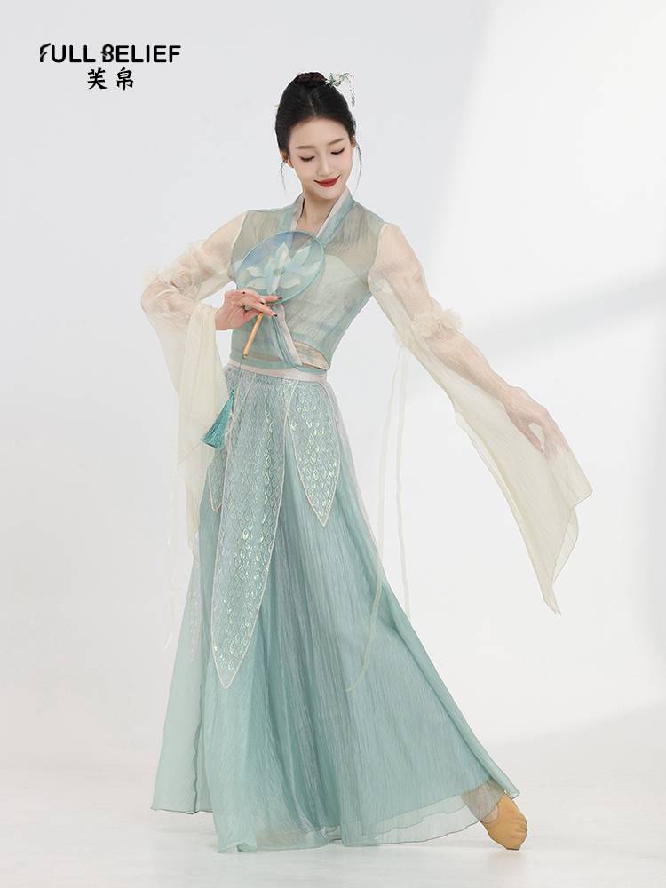 Fuyu classical dance clothing female elegant short cardigan jacket Chinese style performance gauze table training skills