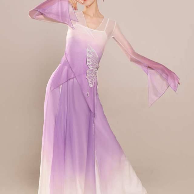 Performing water sleeve ancient style Classical dance Jinchun Purple Changan Xianqi & service Chunshan female long sleeves fluttering girl performance