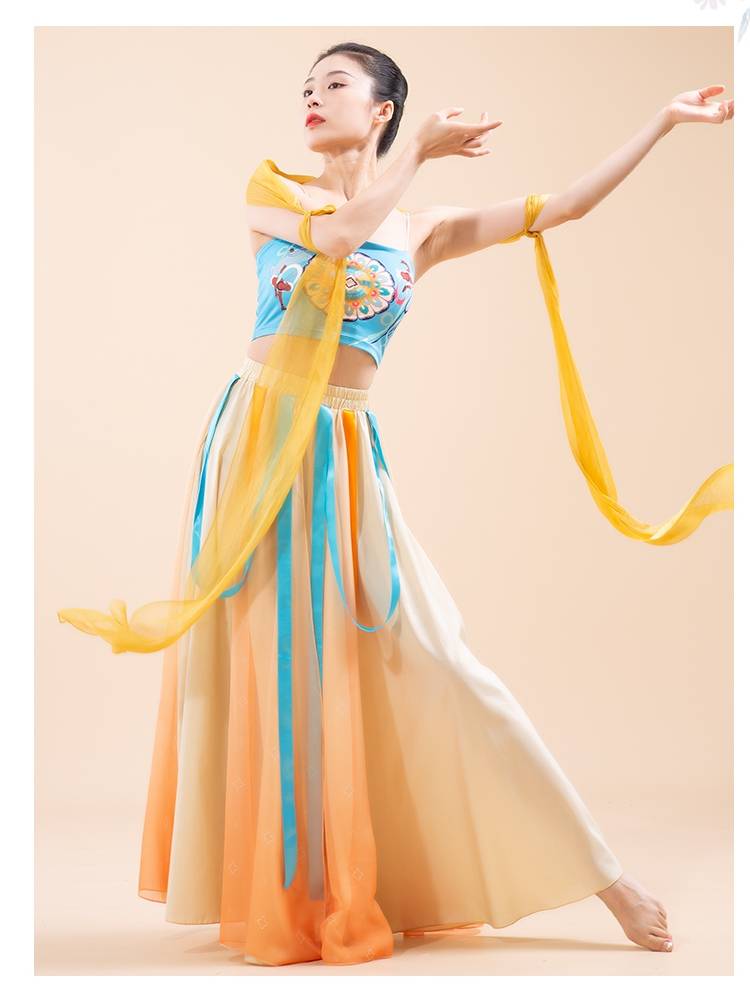 Dunhuang Classical Dance Putting Hanfu Silk Scarf is elegant and elegant silk long silk women's arm drifting