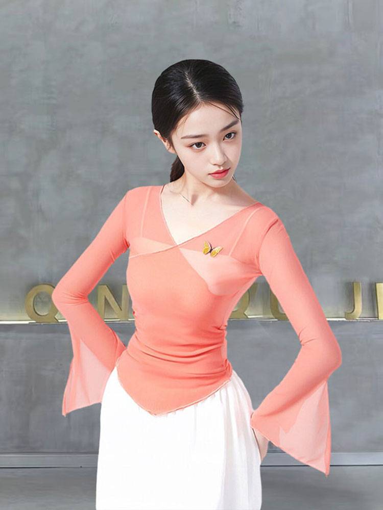 Classical dance service female elegant modern dance test butterfly gauze performance service adult Chinese dance body exercise uniform