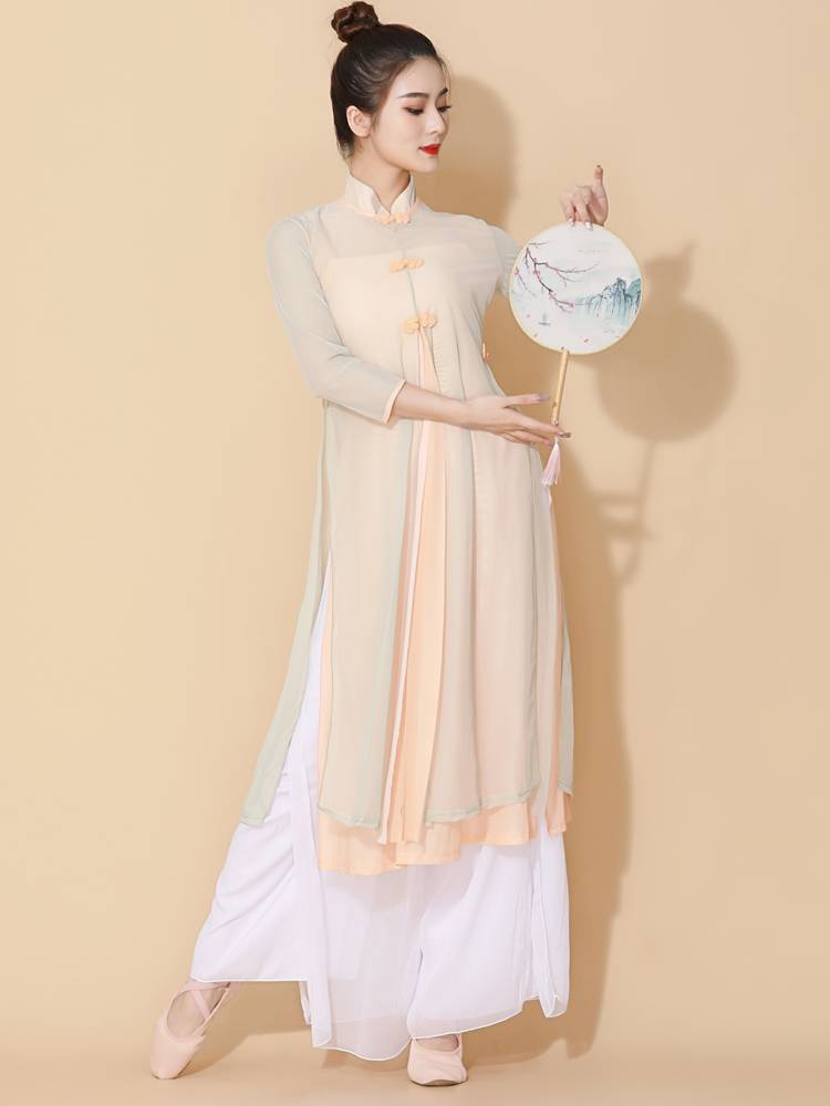 Shan Rantang Classical Dance Service Female Yundi Rhymes Cheongsam Top Following the Gongshou Chinese Stage Performance New Getting Clothing