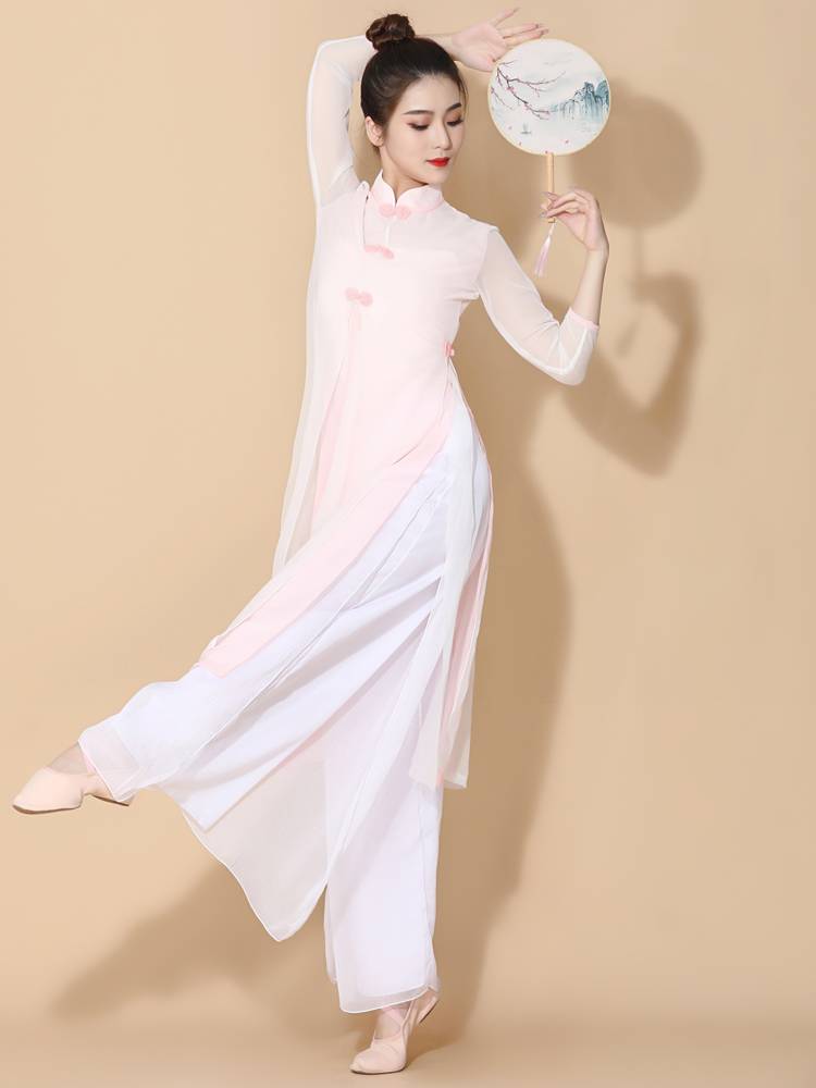 Shan Rantang Classical Dance Service Female Yundi Rhymes Cheongsam Top Following the Gongshou Chinese Stage Performance New Getting Clothing