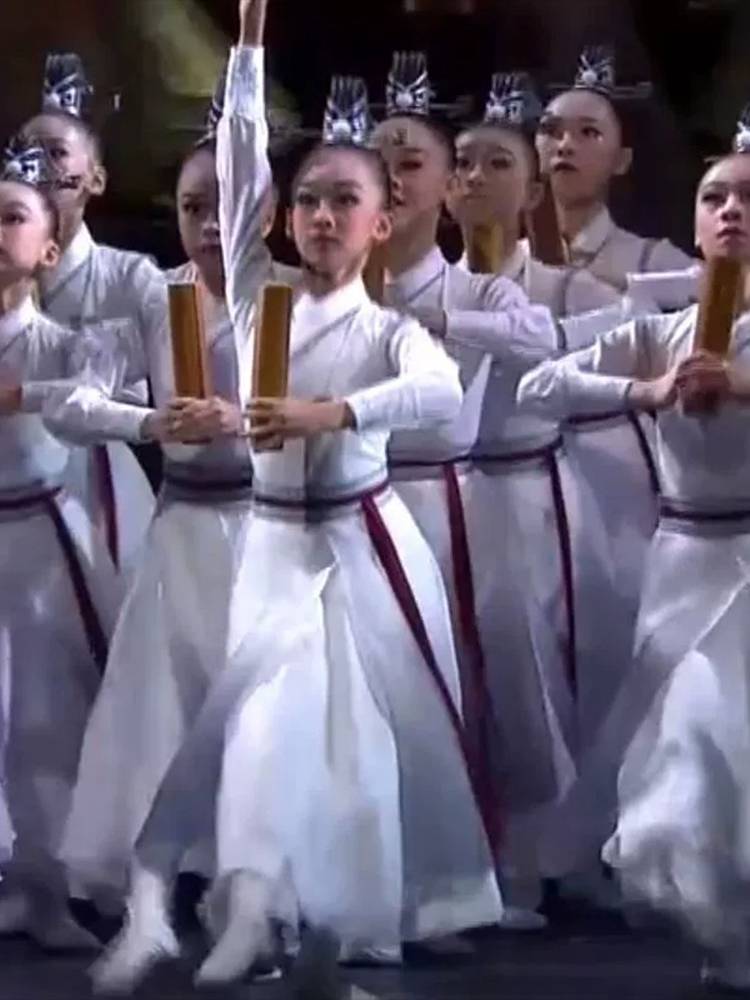 Ambition Junior Dance Performance Series Three Characters Classic Poetry Recitation of Children's Chinese Studies Classical Performance Clothing