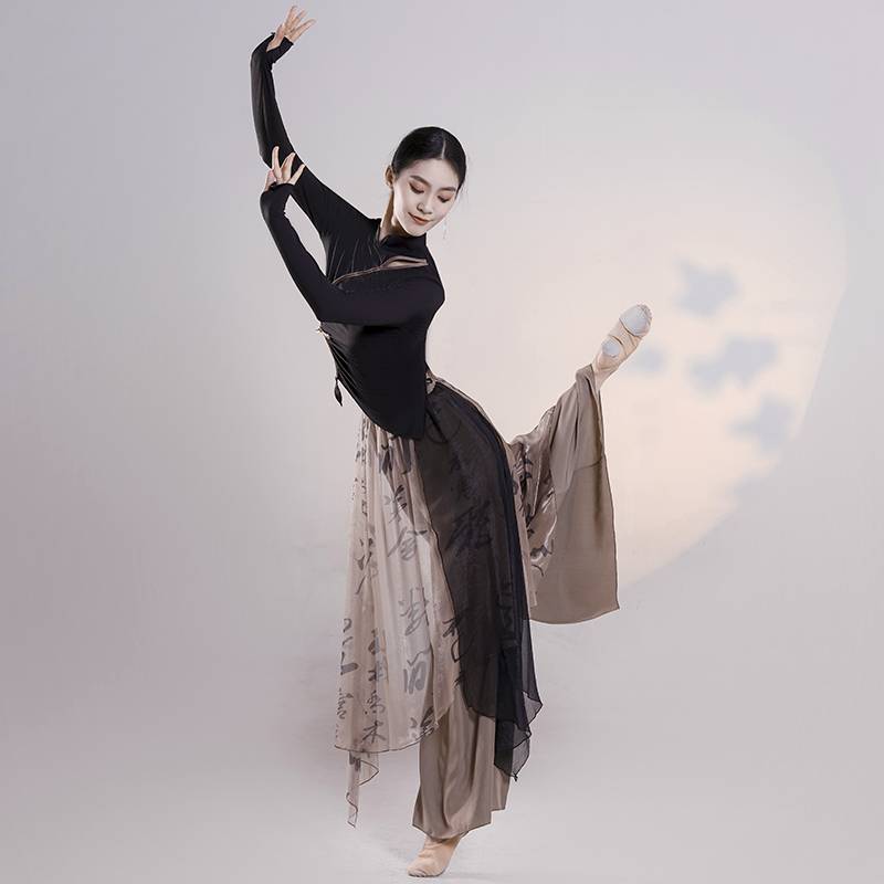 Classical dance elegant wide leg pants women's skirts Chinese style modern national dance service performance clothing performance clothing