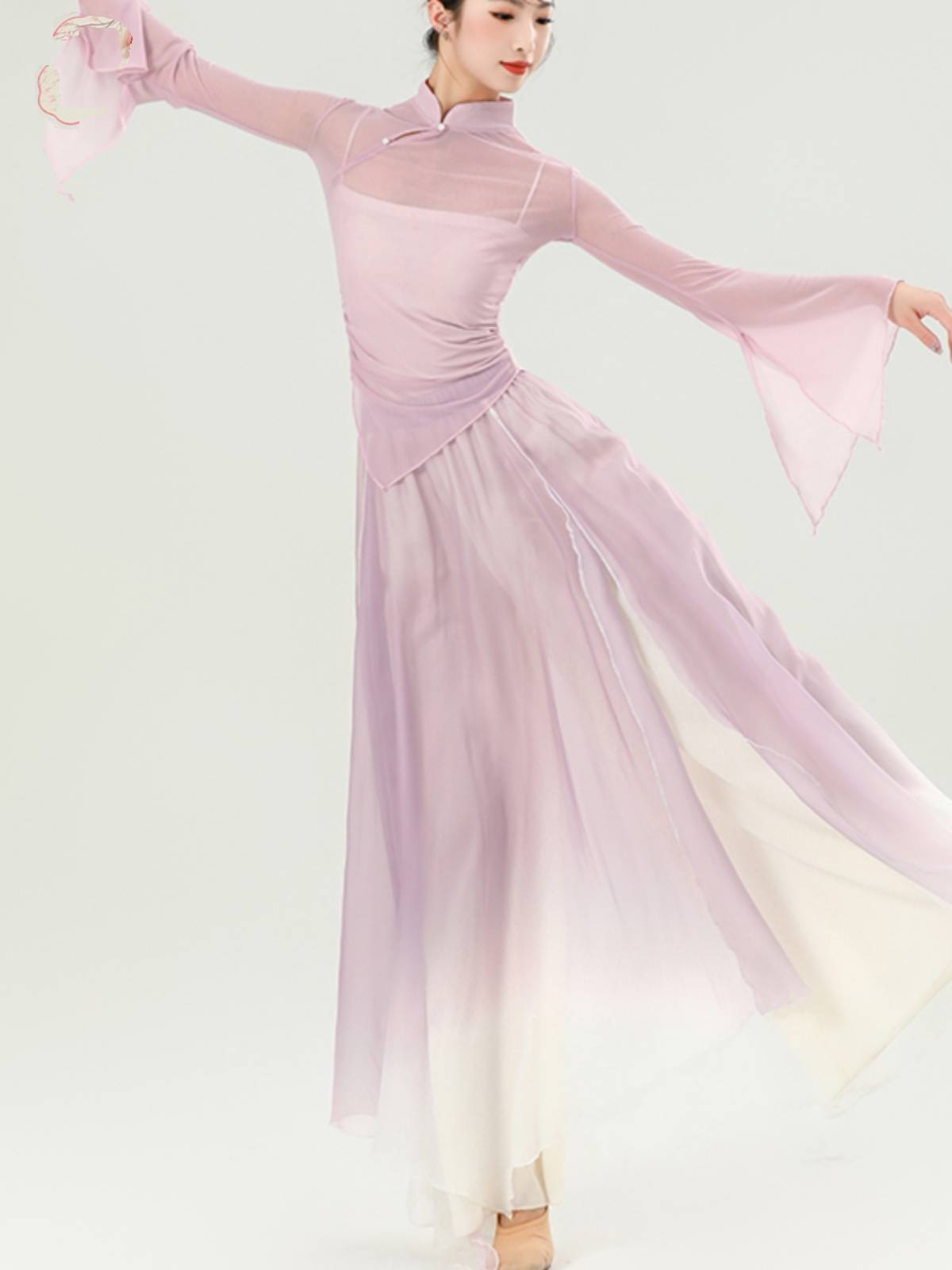 Classical dance clothing female elegant elastic net gauze top new gauze practice clothes Chinese dance art test performance clothing