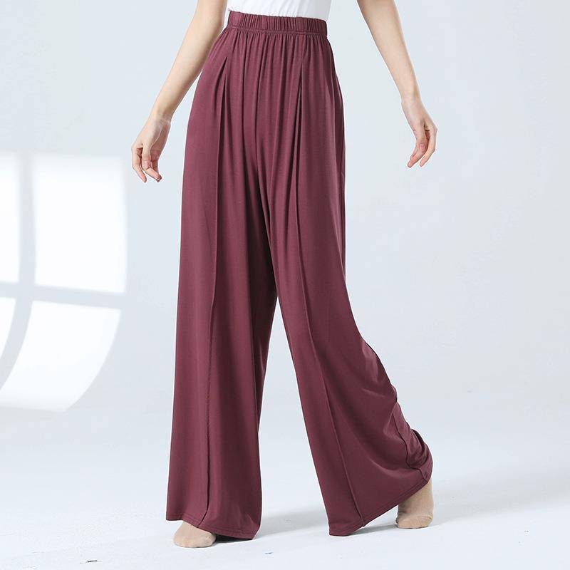 Modern dance exercise pants men and women's new dance clothing high -waist straight -legged wide -leg pants Classical dance yoga four seasons pants