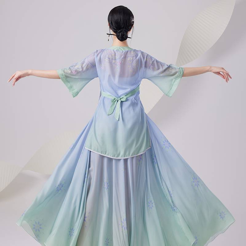 Tangfeng Classical Dance Services Chinese Style Dance Gunno Temperature outer shirt skirt two -piece performance performance service