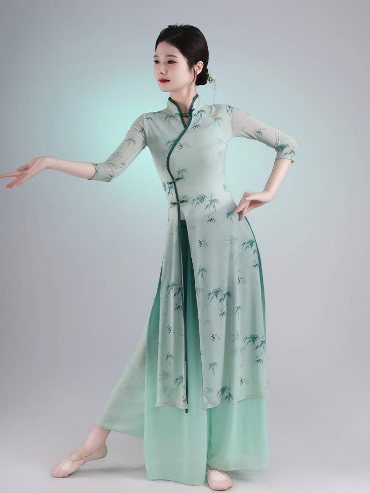 Classical dance cheongsam dance 2024 new body rhyme yae -coat practice service adult female dance suit performance suit