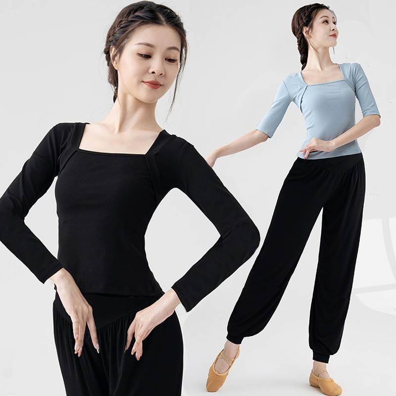 Dance practice uniforms set women's clothes shirt Black modern dance training service adult classical dance Chinese dance service